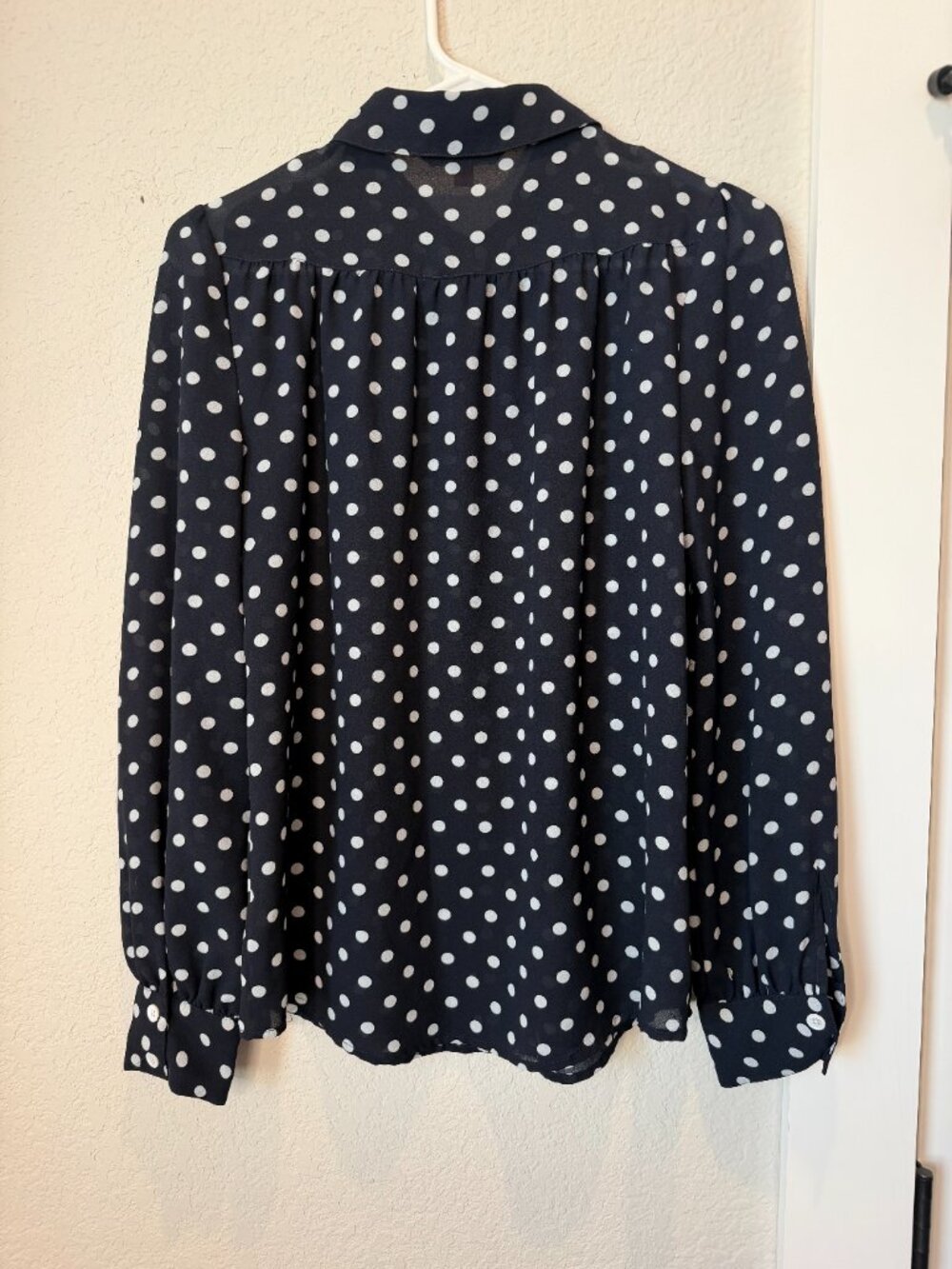 Modcloth Black White Polka Dot Blouse Size Small - Picture 5 of 6